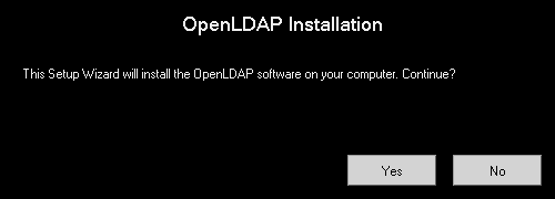 OpenLDAP for Windows install screen