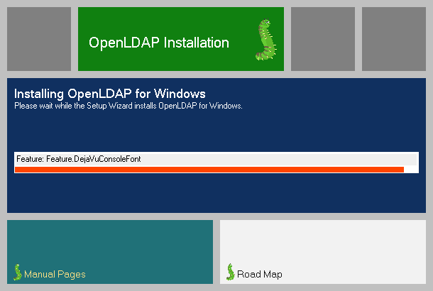 OpenLDAP for Windows install progress
