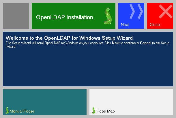 OpenLDAP for Windows installation Welcome screen