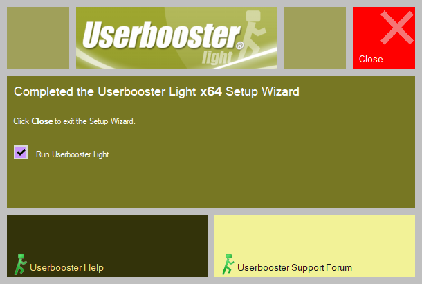Userbooster Light installation. Final page